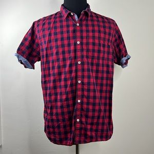 FLAG & ANTHEM Red Checkered Casual Button-Down Shirt XL